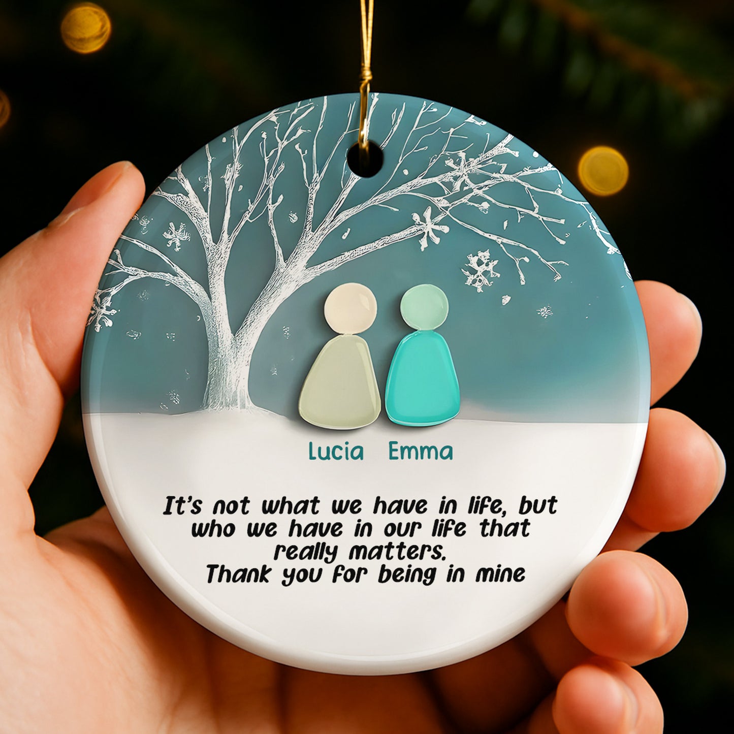 Thank You For Being In Mine, Tree And Snowflakes