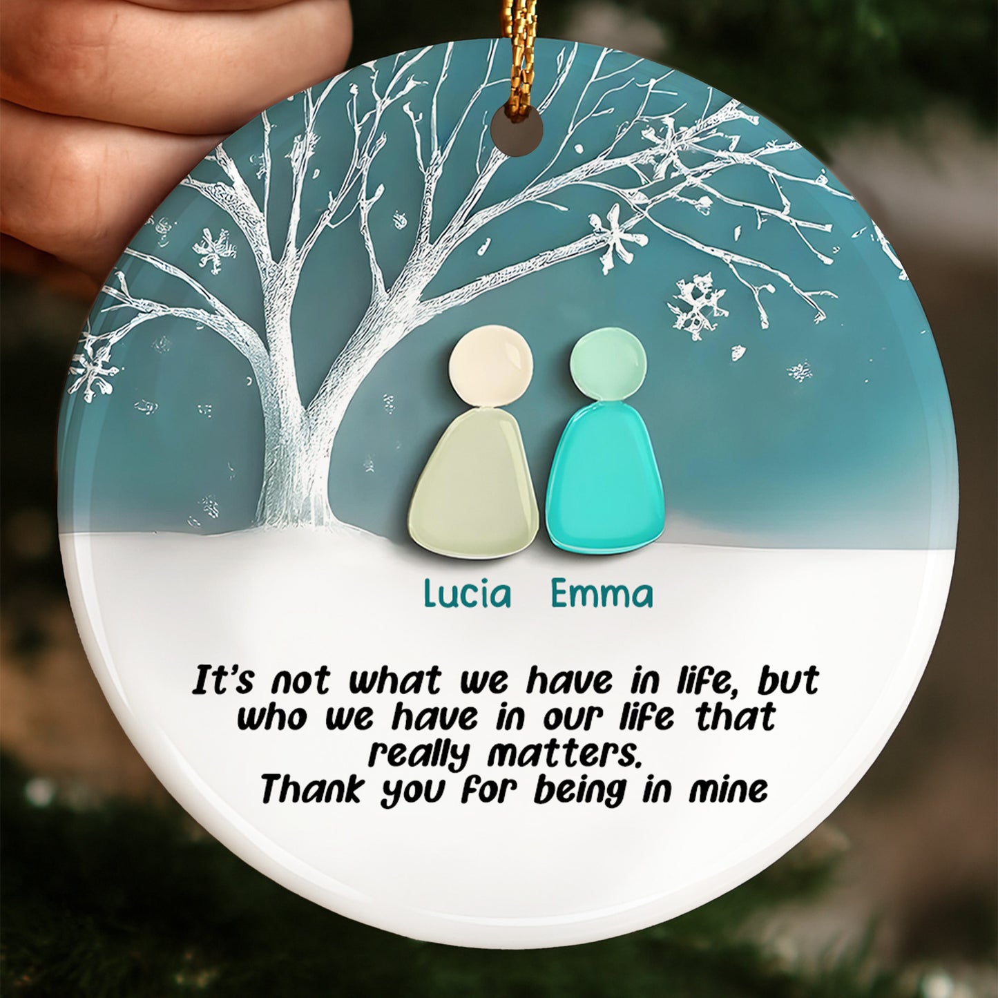 Thank You For Being In Mine, Tree And Snowflakes