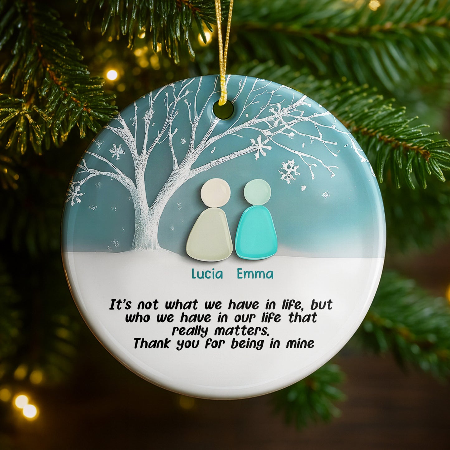 Thank You For Being In Mine, Tree And Snowflakes