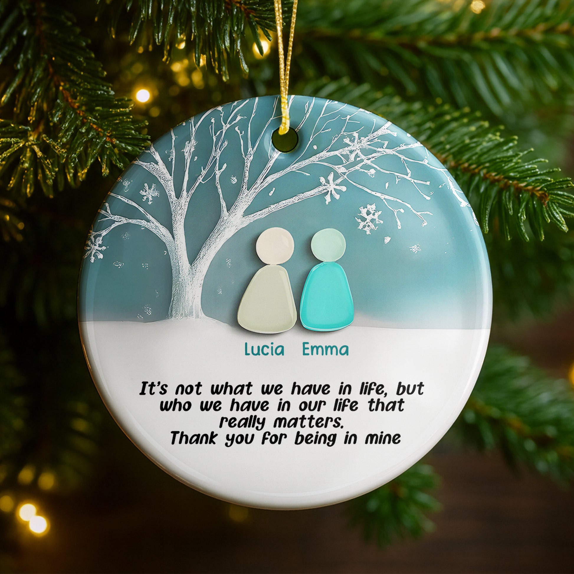 Thank You For Being In Mine, Tree And Snowflakes