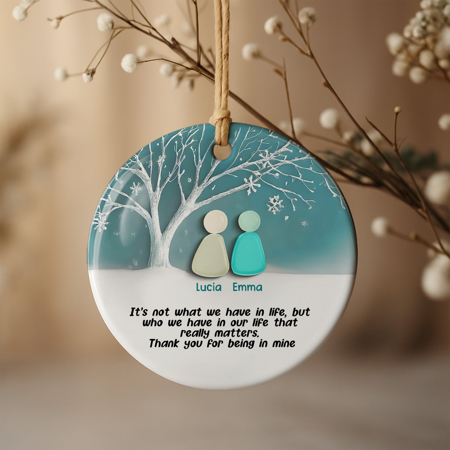 Thank You For Being In Mine, Tree And Snowflakes