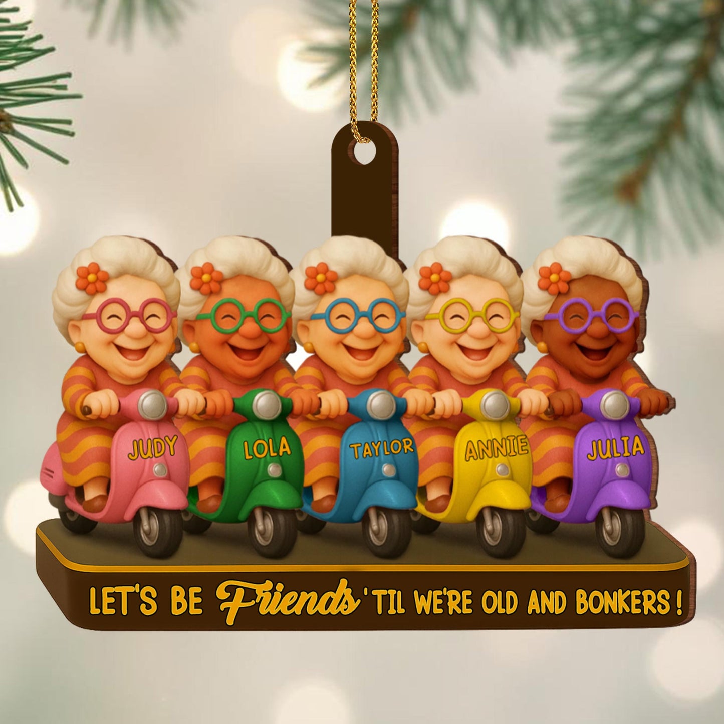 Let's Be Friends 'Til We're Old And Bonkers, Cartoon Characters On Scooters