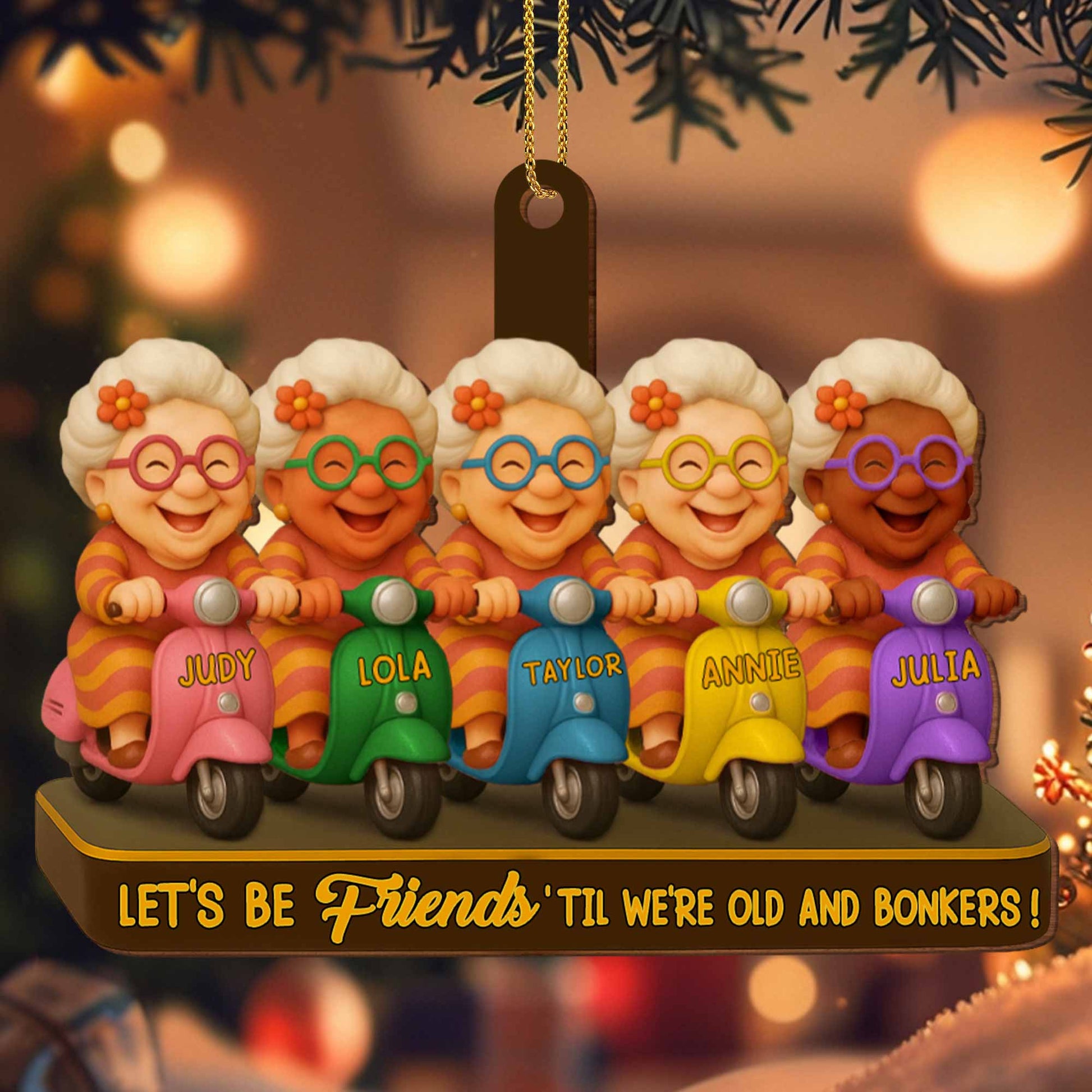 Let's Be Friends 'Til We're Old And Bonkers, Cartoon Characters On Scooters