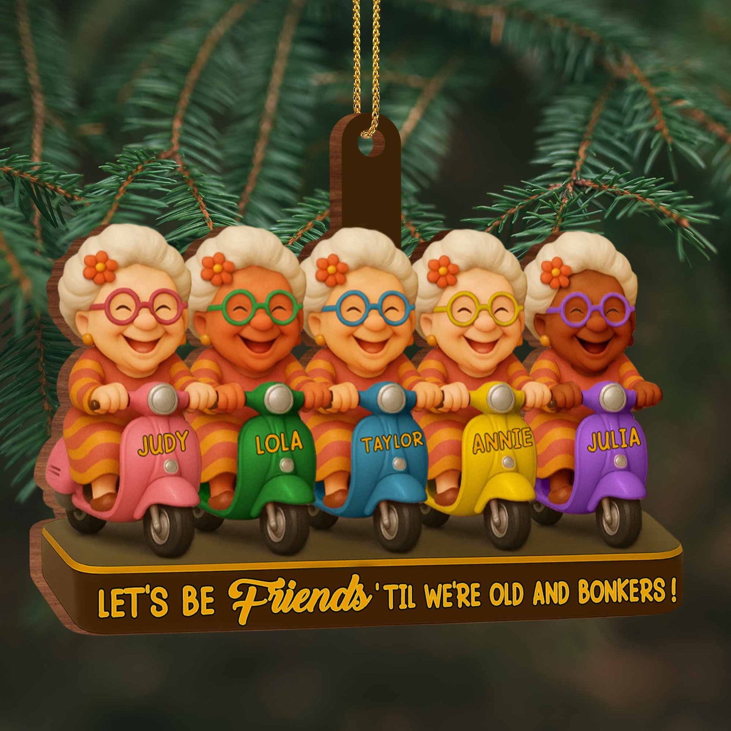 Let's Be Friends 'Til We're Old And Bonkers, Cartoon Characters On Scooters