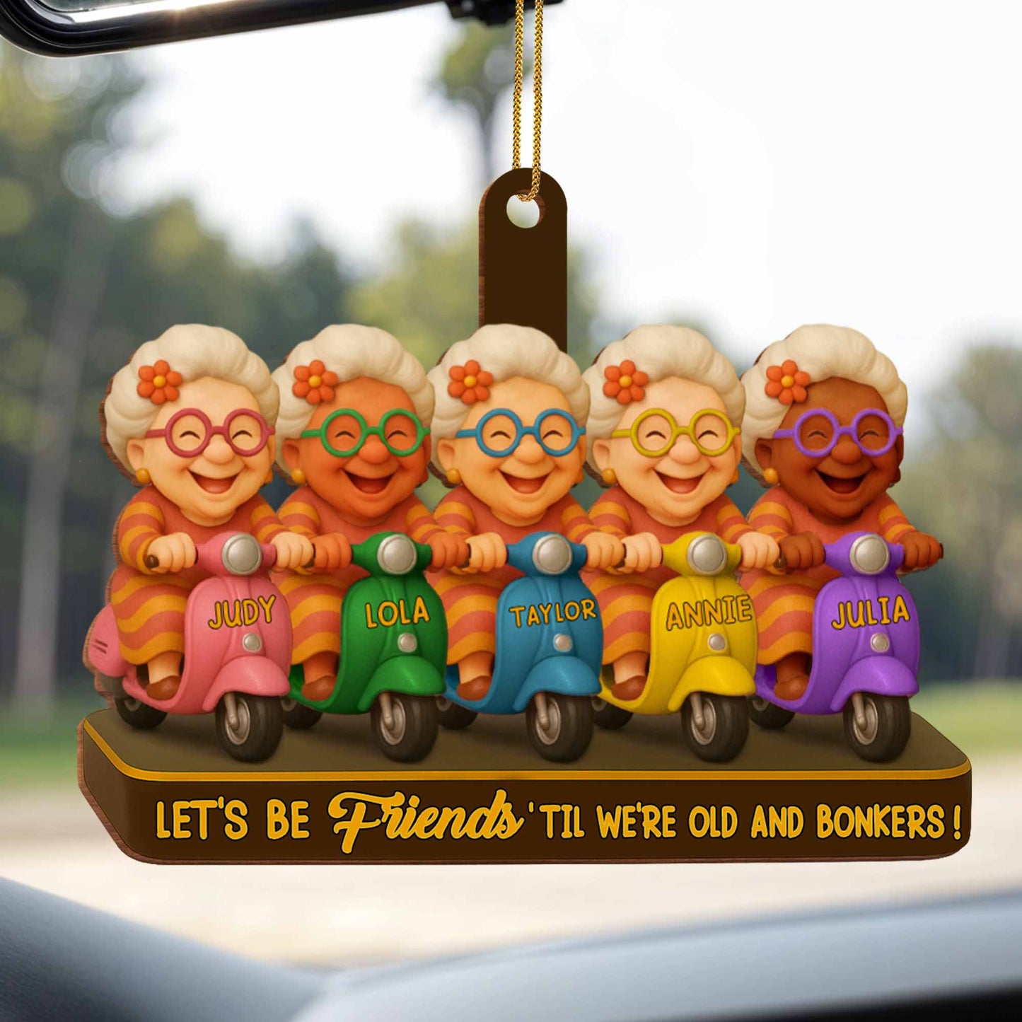 Let's Be Friends 'Til We're Old And Bonkers, Cartoon Characters On Scooters