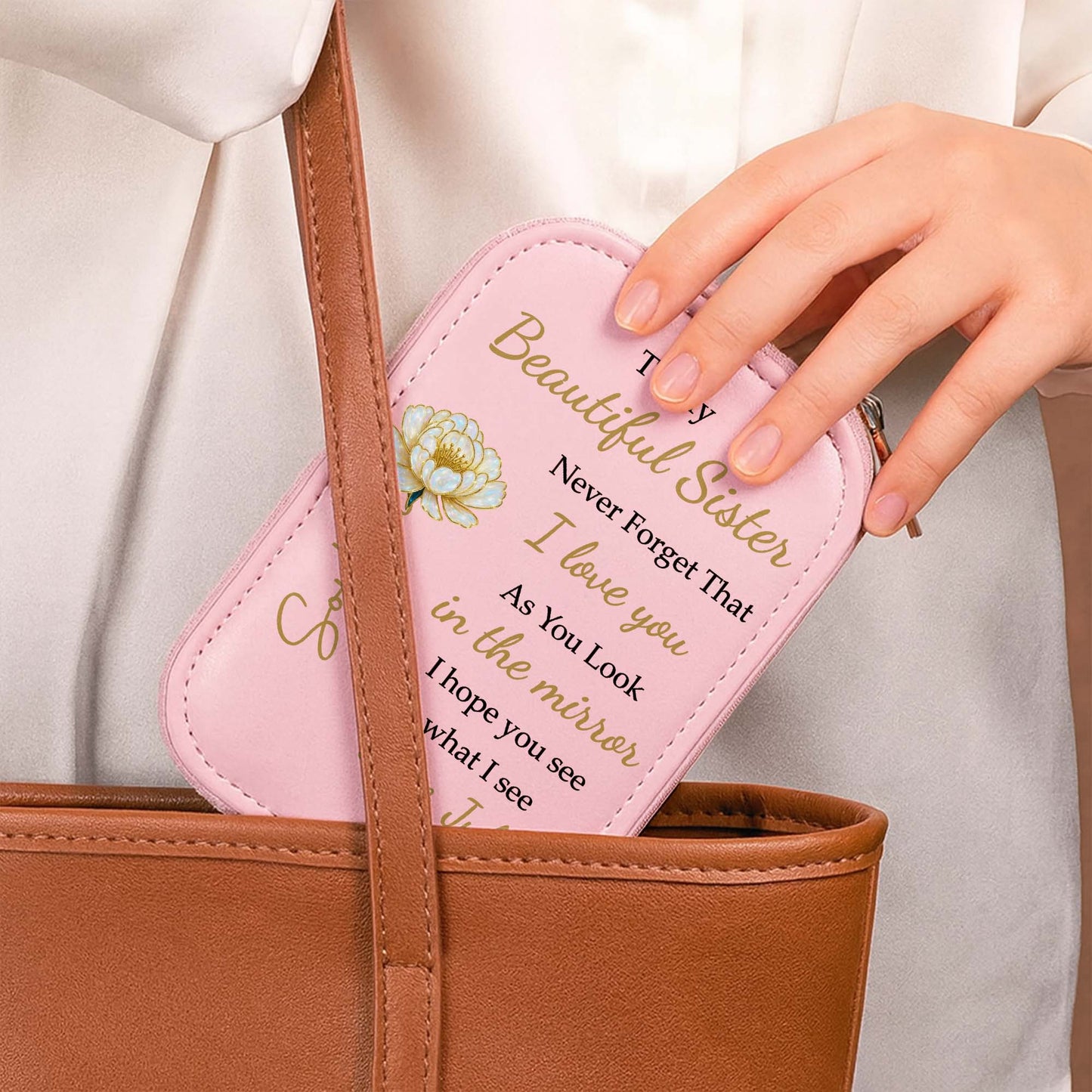 To My Beautiful Sister I Love You See Yourself As I See You - Personalized Custom Jewelry Box With LED Mirror - BST317_LEBOX