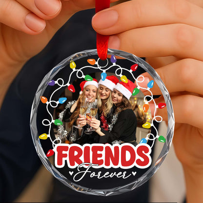 Friends Forever With Santa Hats and Christmas Lights