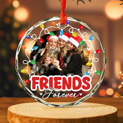 Friends Forever With Santa Hats and Christmas Lights