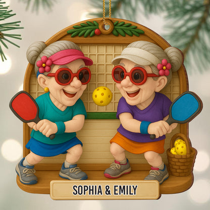 Celebrate Treasured Moments With Joyful Pickleball Game - Personalized Custom Wood Ornament, Custom Shaped - BST323_WDO