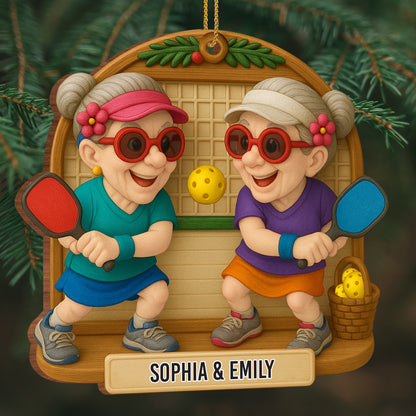 Celebrate Treasured Moments With Joyful Pickleball Game - Personalized Custom Wood Ornament, Custom Shaped - BST323_WDO