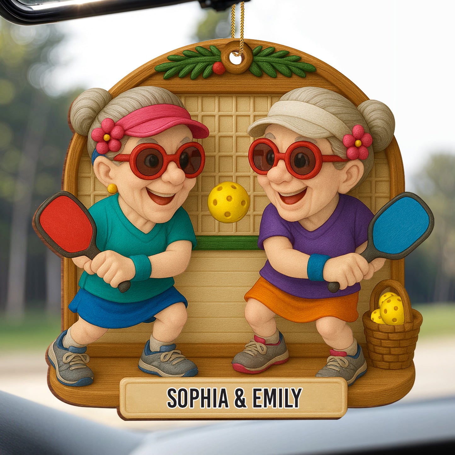 Celebrate Treasured Moments With Joyful Pickleball Game - Personalized Custom Wood Ornament, Custom Shaped - BST323_WDO