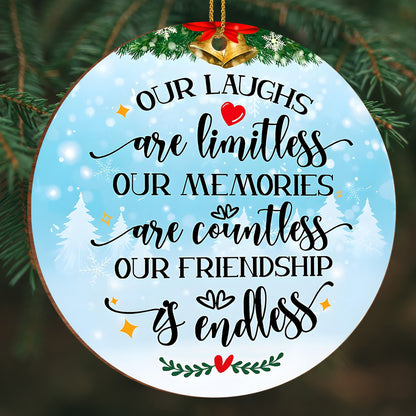 Our Laughs Are Limitless With Snowflakes And Trees