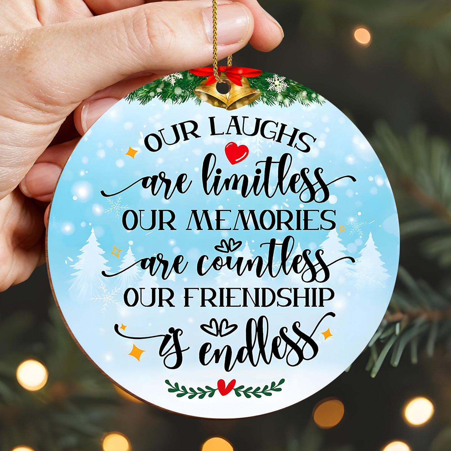 Our Laughs Are Limitless With Snowflakes And Trees