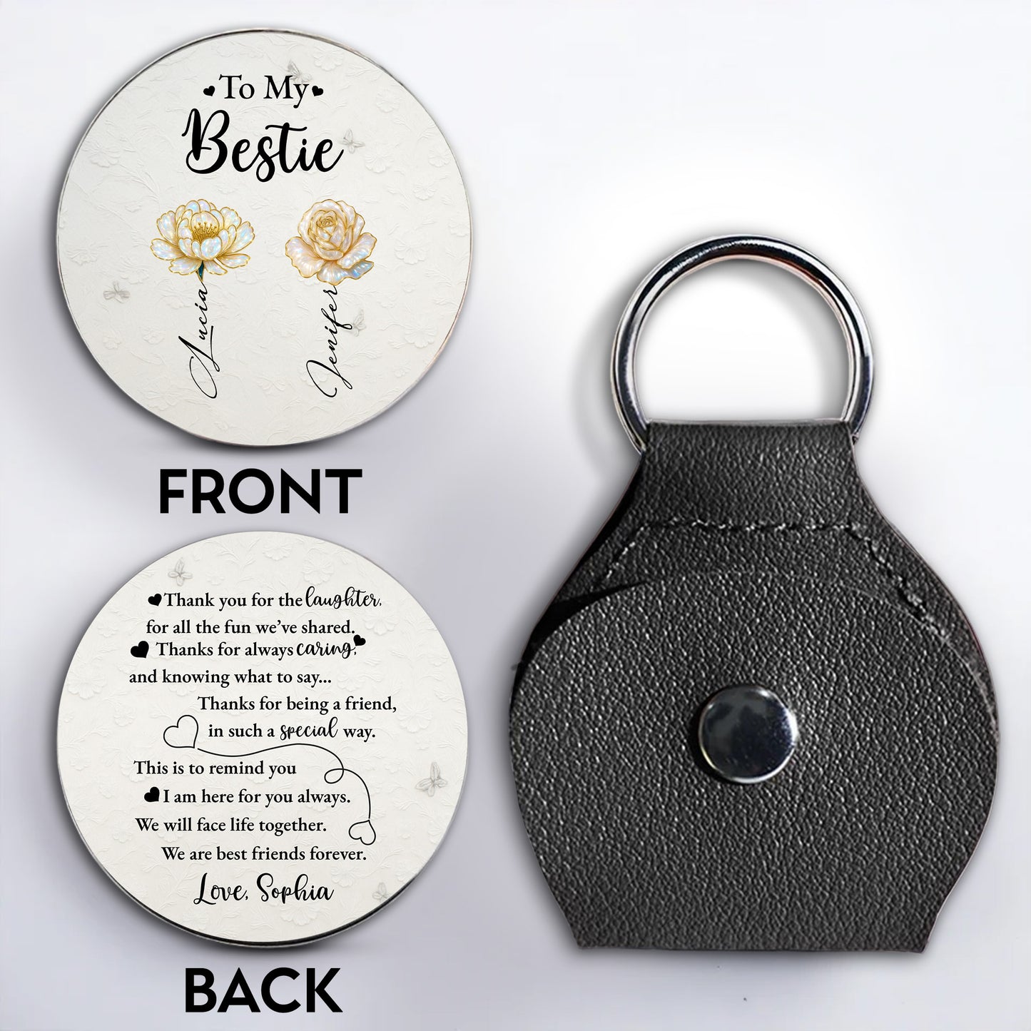 To My Bestie, Thanks For Being A Friend, Flowers