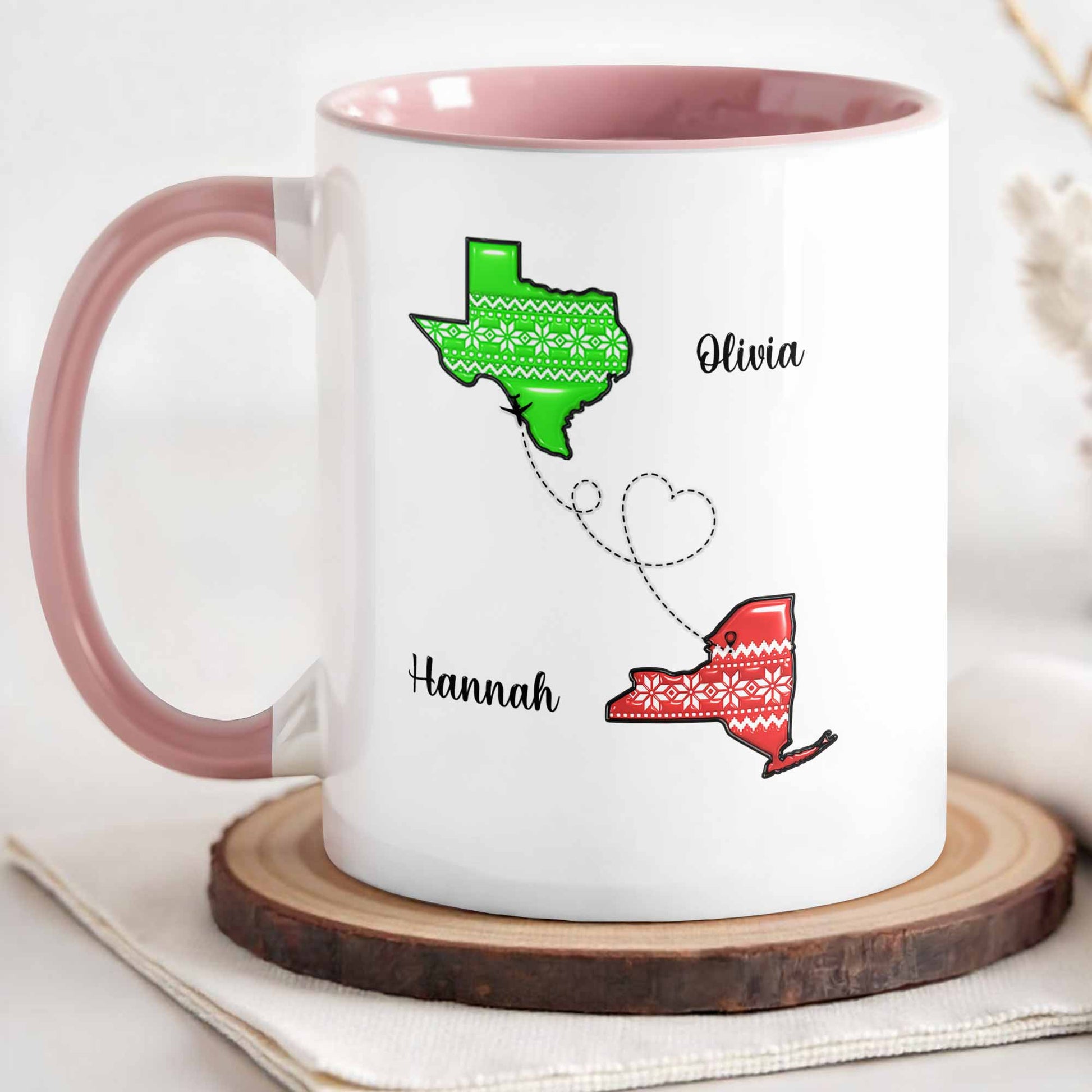 To My Bestie, Love Between Us Heart and Stars Mug Design