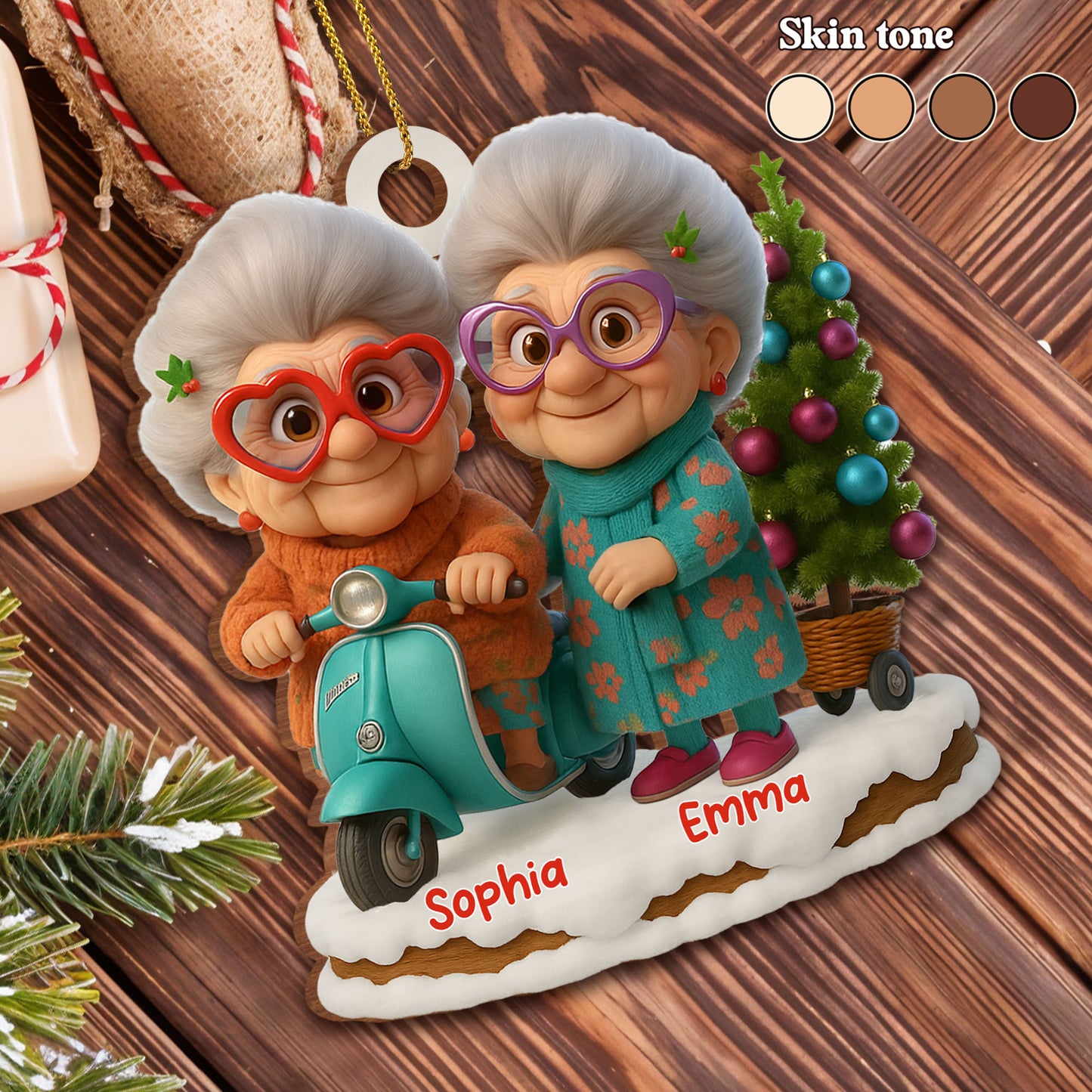 Celebrate Joyous Moments With Charming Grandmothers And Christmas Tree