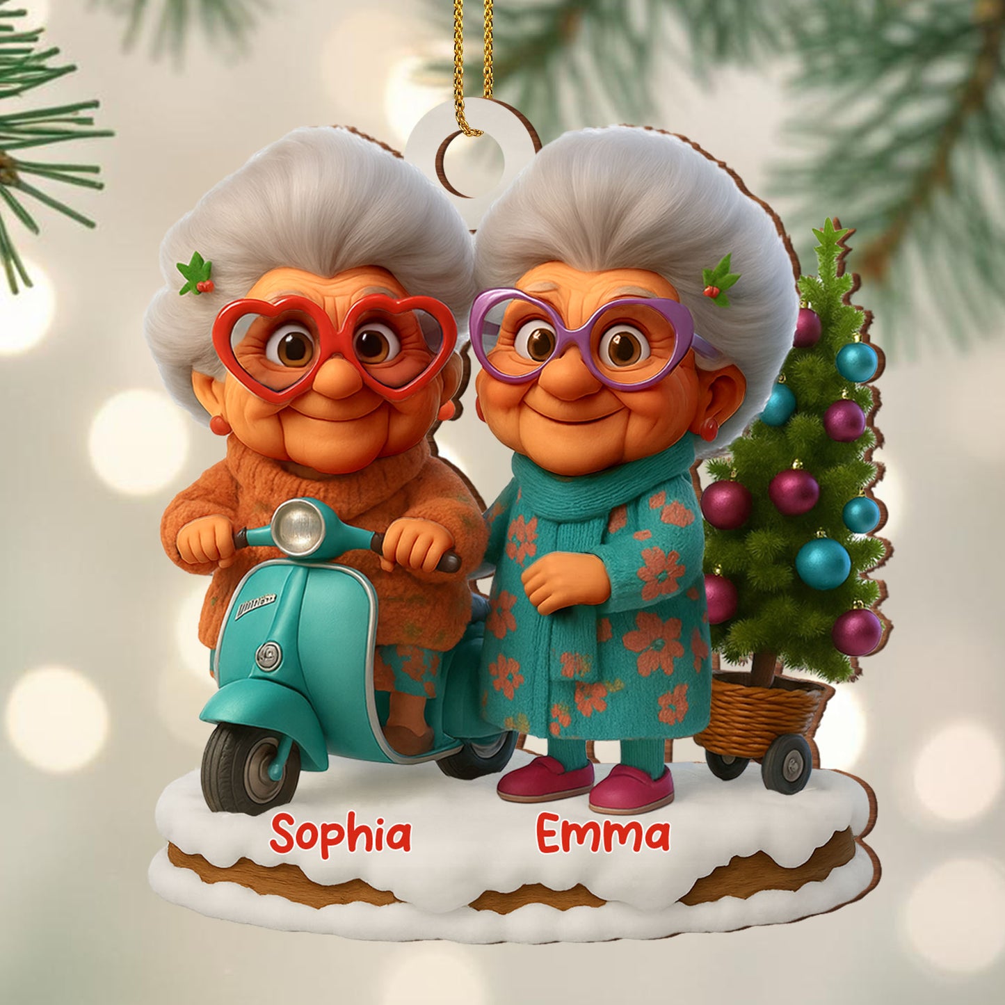 Celebrate Joyous Moments With Charming Grandmothers And Christmas Tree