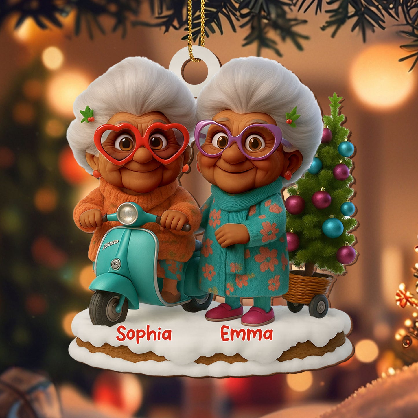 Celebrate Joyous Moments With Charming Grandmothers And Christmas Tree