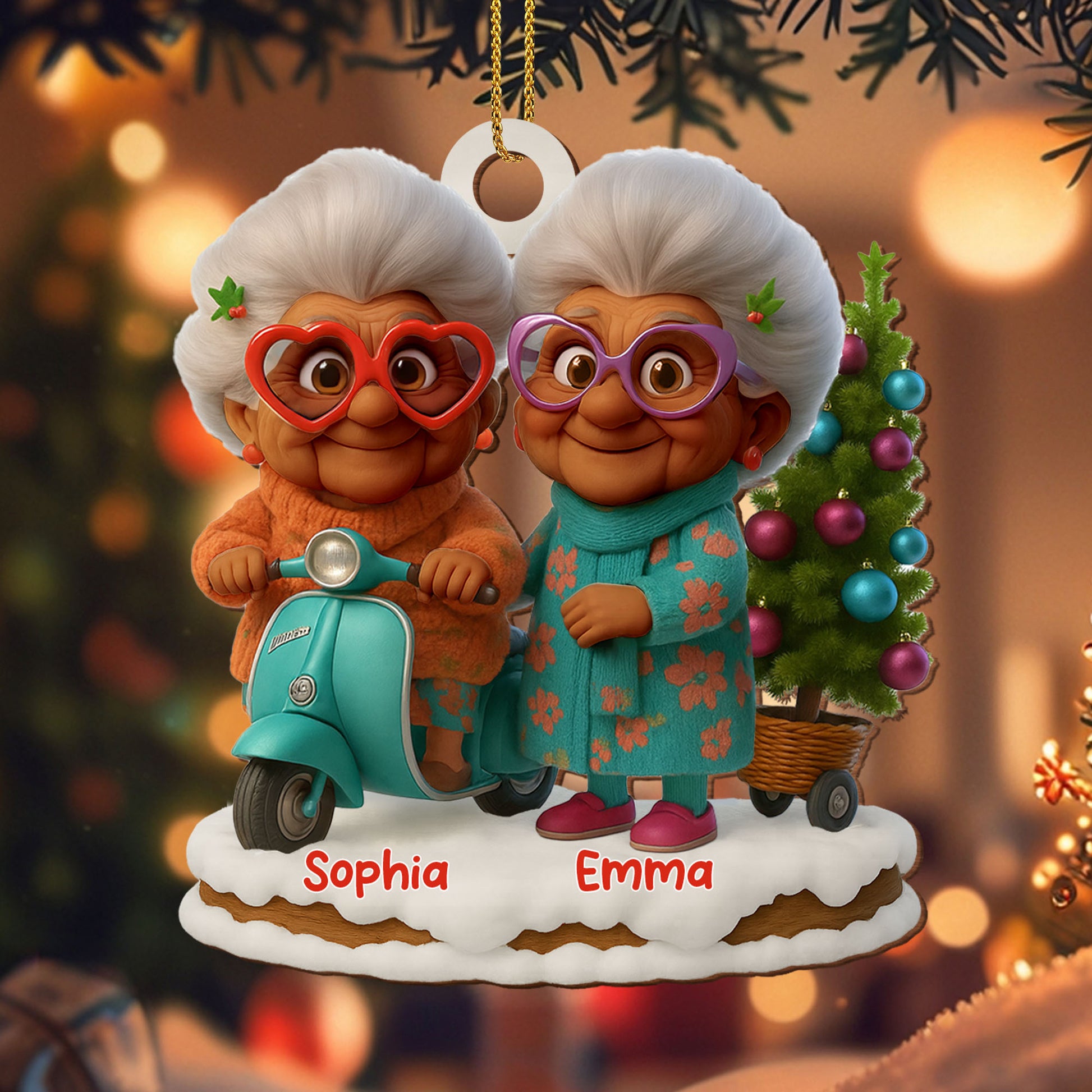 Celebrate Joyous Moments With Charming Grandmothers And Christmas Tree