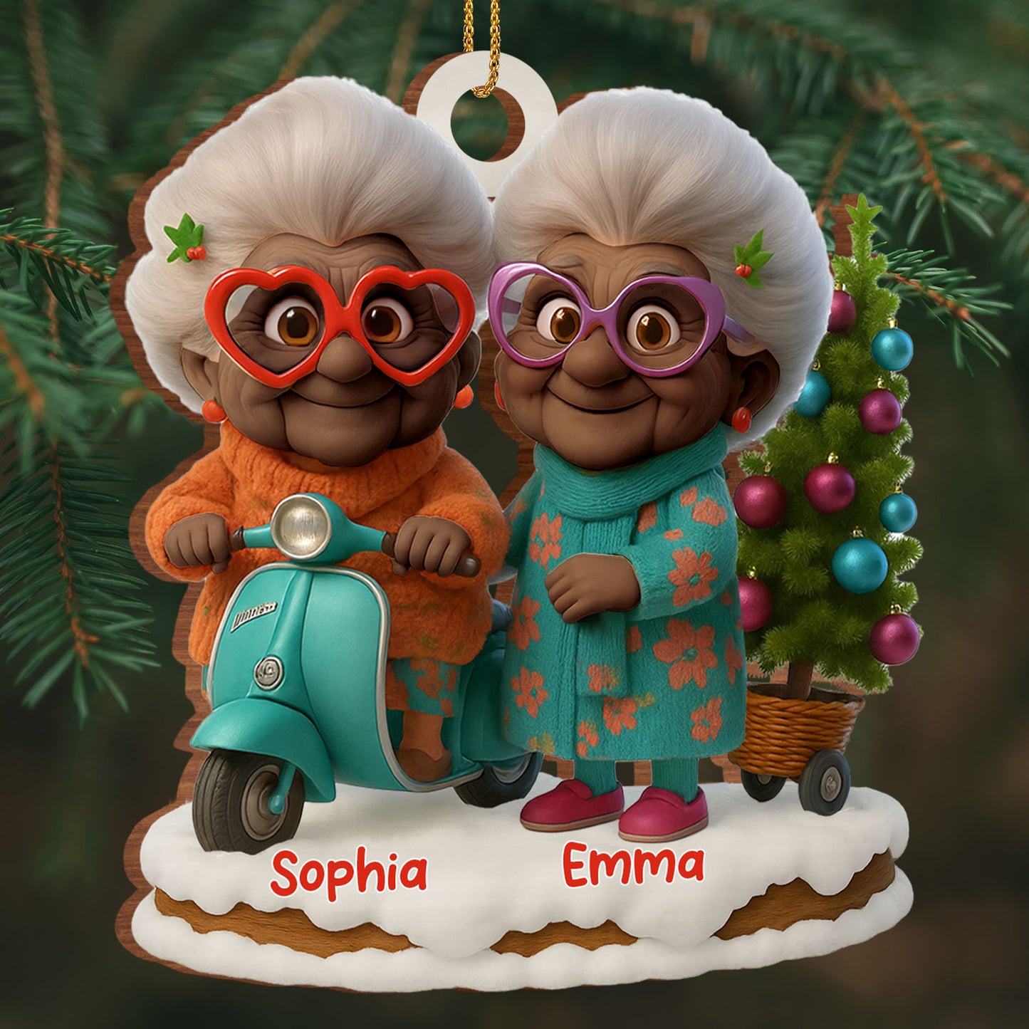 Celebrate Joyous Moments With Charming Grandmothers And Christmas Tree