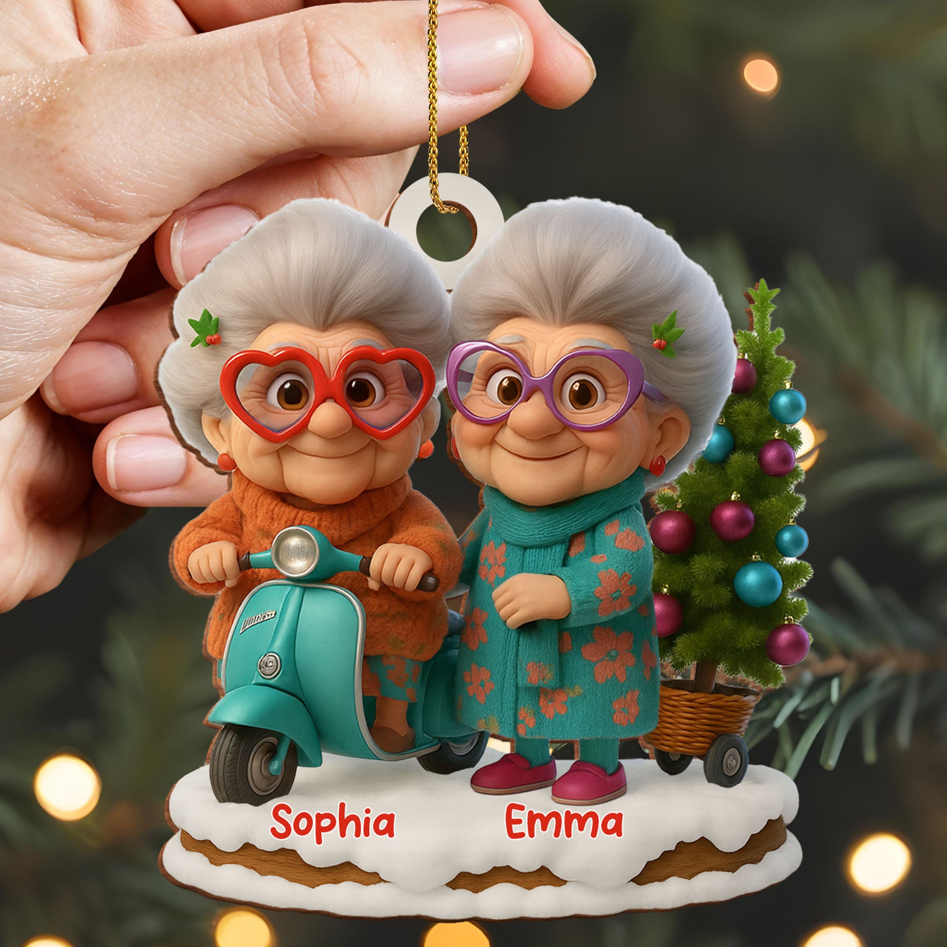 Celebrate Joyous Moments With Charming Grandmothers And Christmas Tree