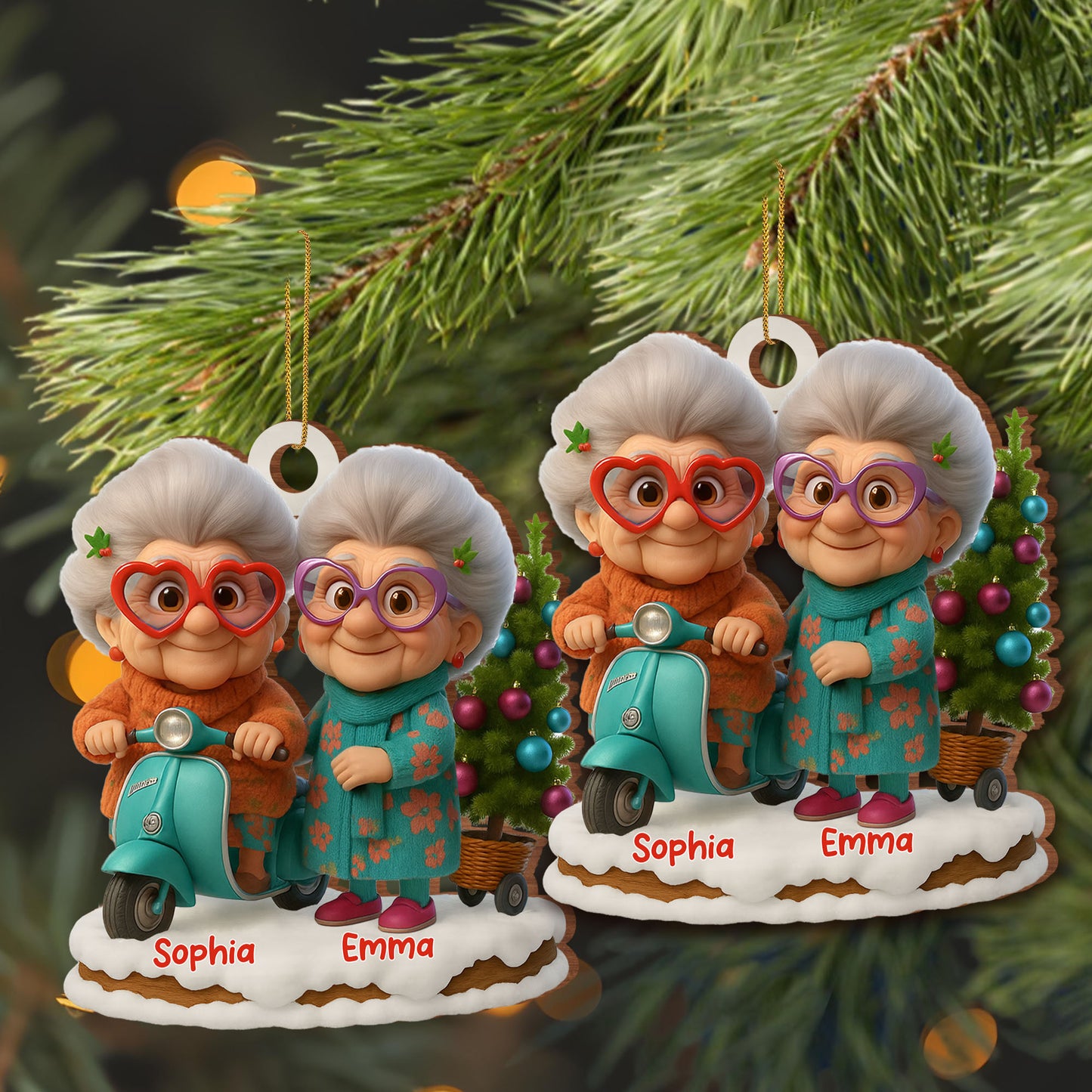 Celebrate Joyous Moments With Charming Grandmothers And Christmas Tree