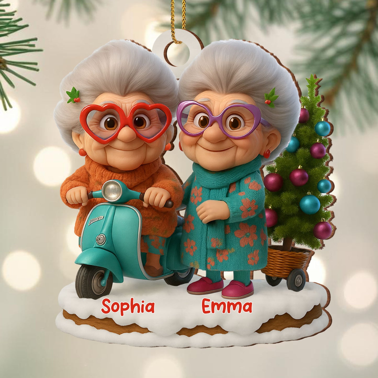 Celebrate Joyous Moments With Charming Grandmothers And Christmas Tree