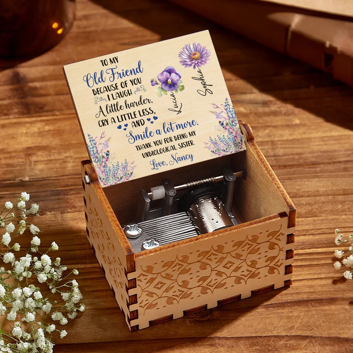 To My Old Friend, Thank You For Being My Unbiological Sister, Flowers