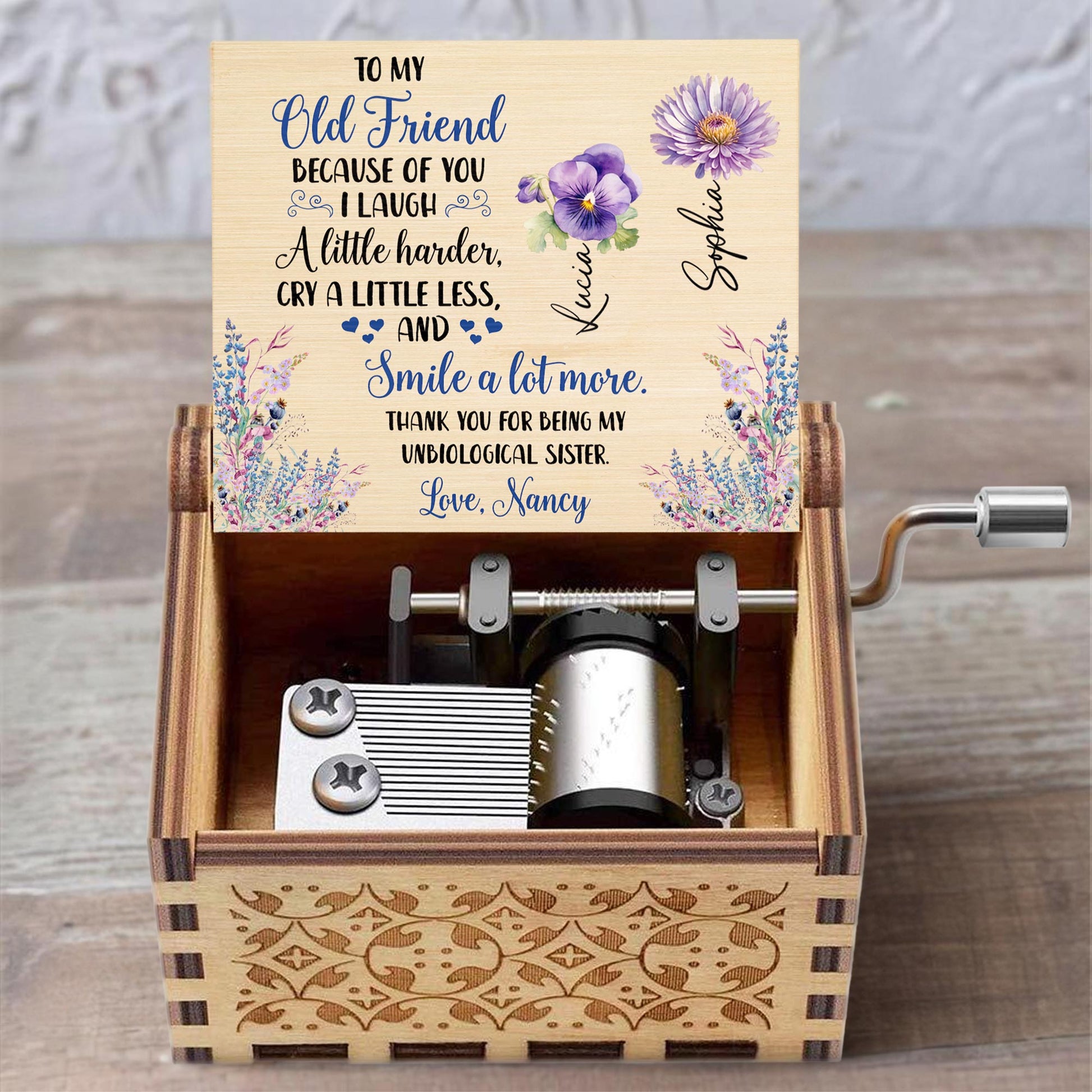 To My Old Friend, Thank You For Being My Unbiological Sister, Flowers