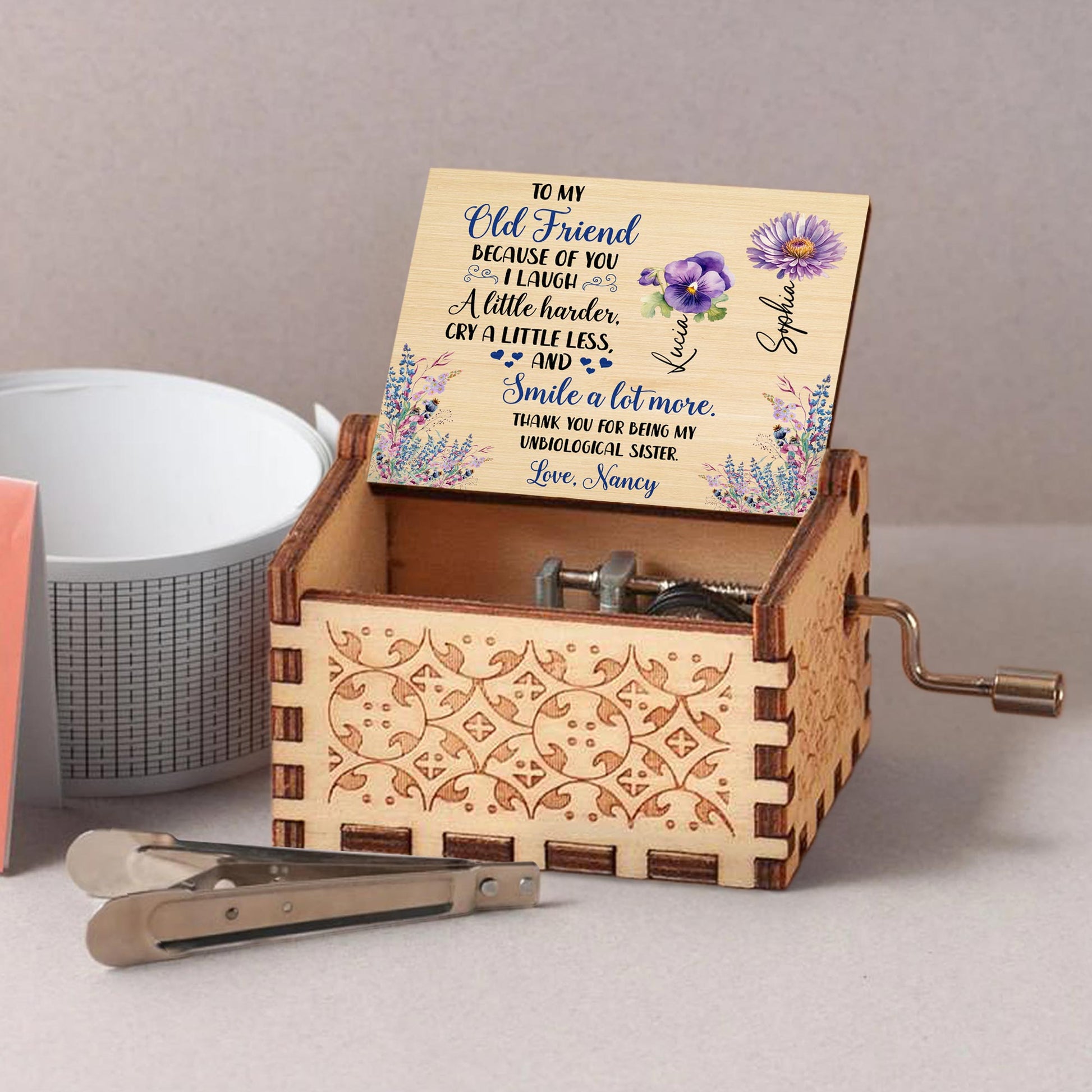 To My Old Friend, Thank You For Being My Unbiological Sister, Flowers