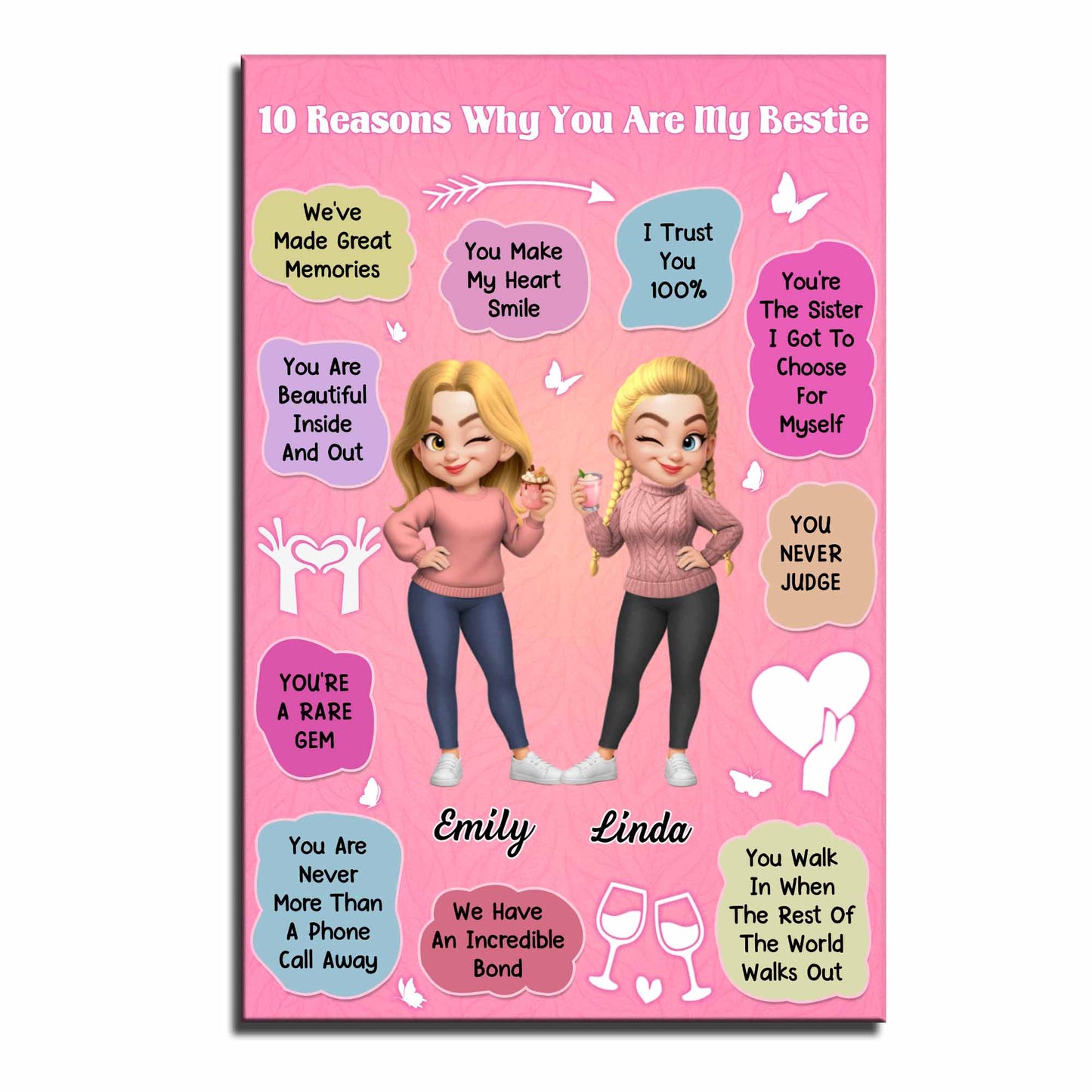 10 Reasons Why You Are My Bestie With Animated Characters And Hearts