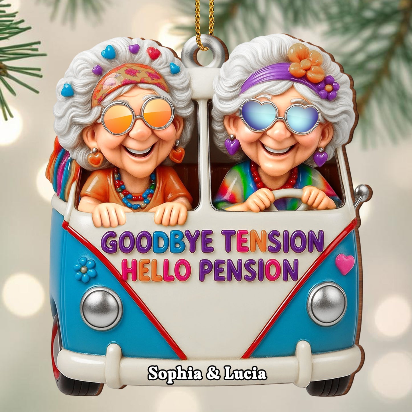 Goodbye Tension Hello Pension With Joyful Elderly Friends In Van