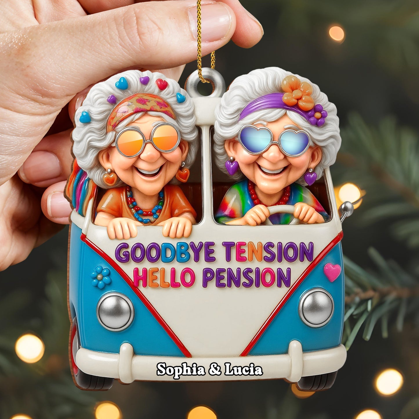 Goodbye Tension Hello Pension With Joyful Elderly Friends In Van