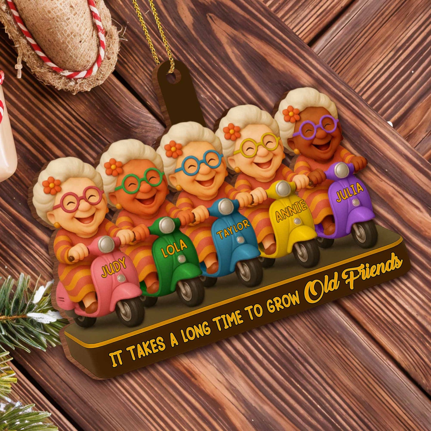 It Takes a Long Time To Grow Old Friends, Elderly Women on Scooters