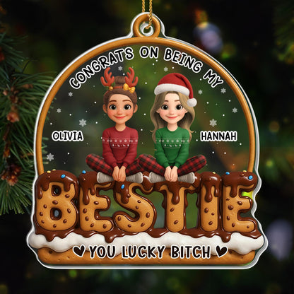 Congrats On Being My Bestie, Winter Friends Cookie Lettering