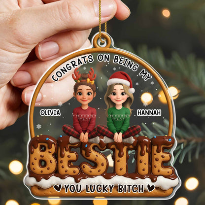 Congrats On Being My Bestie, Winter Friends Cookie Lettering