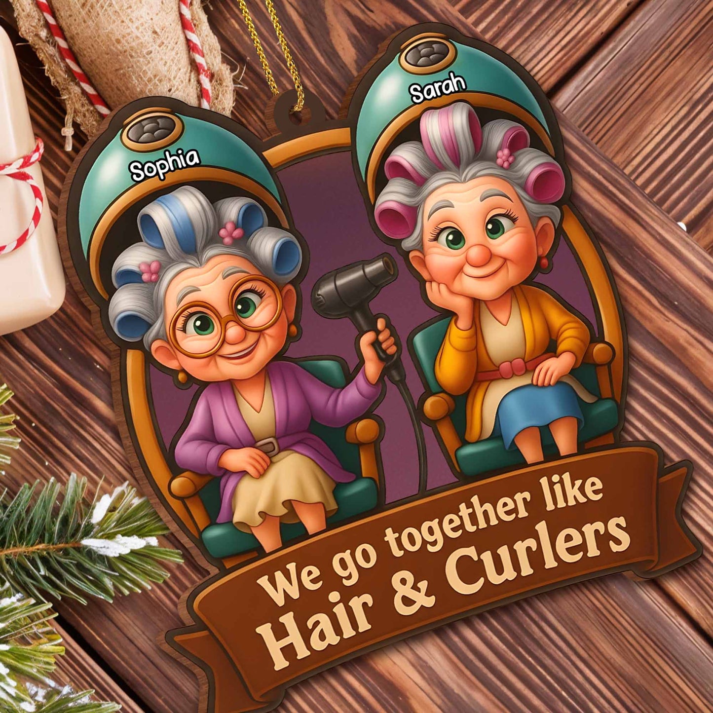 We Go Together Like Hair & Curlers, Elderly Women with Beauty Salon Tools