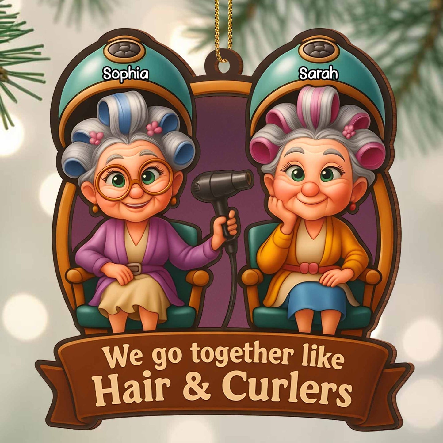 We Go Together Like Hair & Curlers, Elderly Women with Beauty Salon Tools