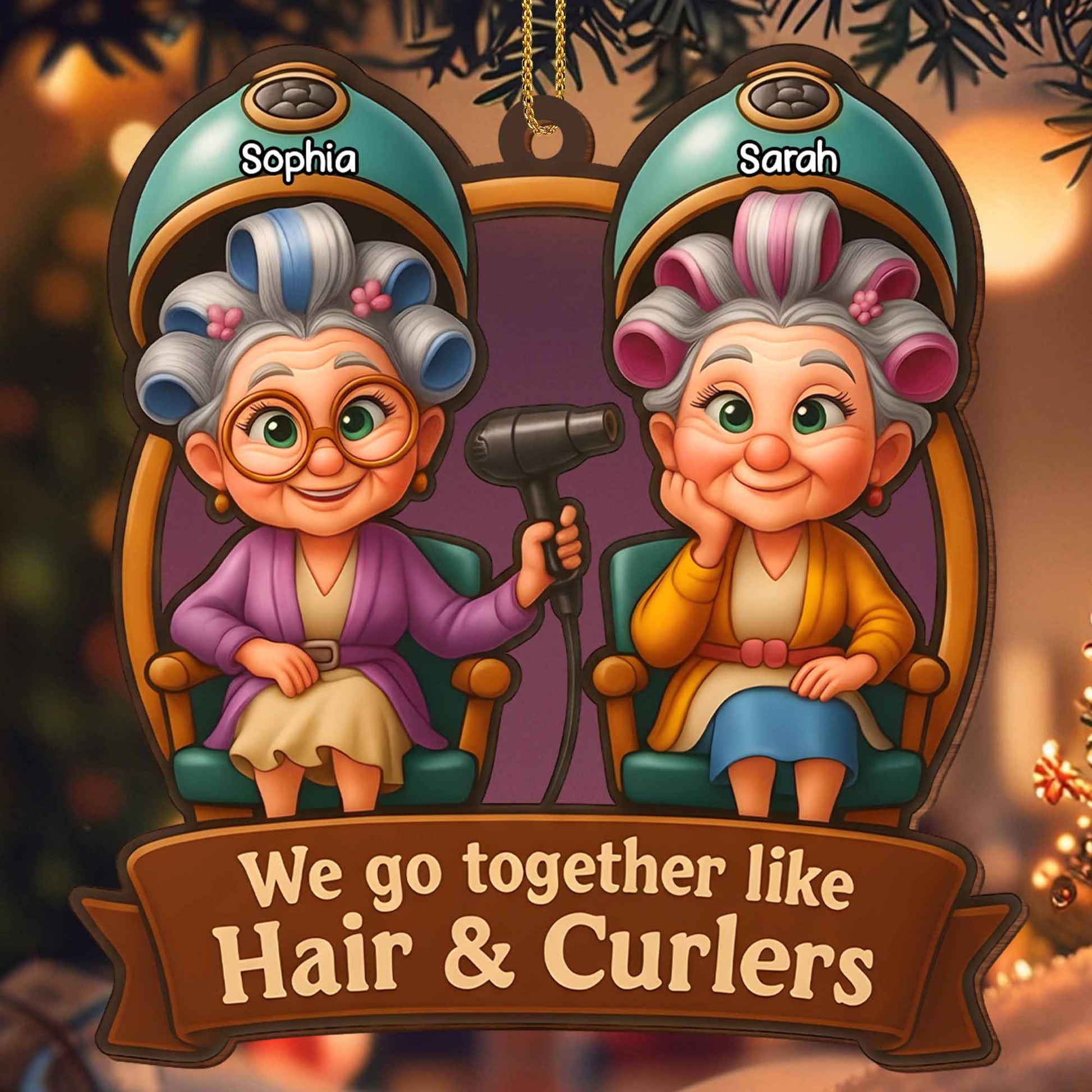 We Go Together Like Hair & Curlers, Elderly Women with Beauty Salon Tools