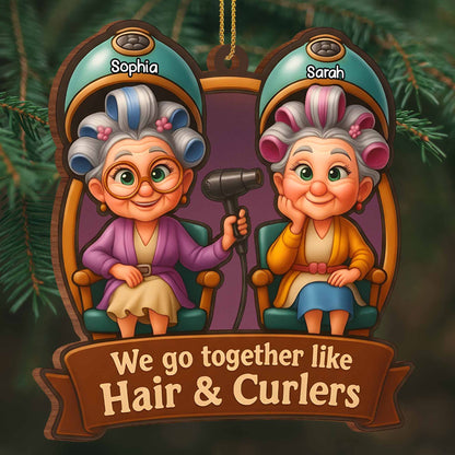 We Go Together Like Hair & Curlers, Elderly Women with Beauty Salon Tools