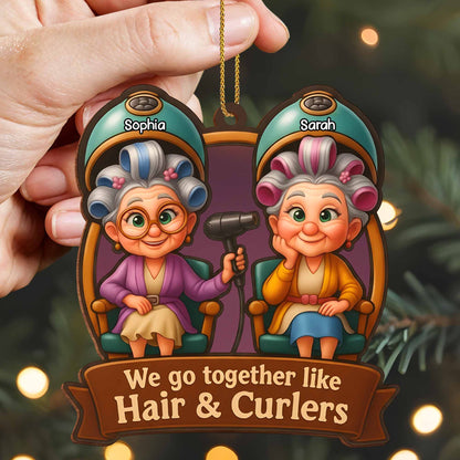 We Go Together Like Hair & Curlers, Elderly Women with Beauty Salon Tools