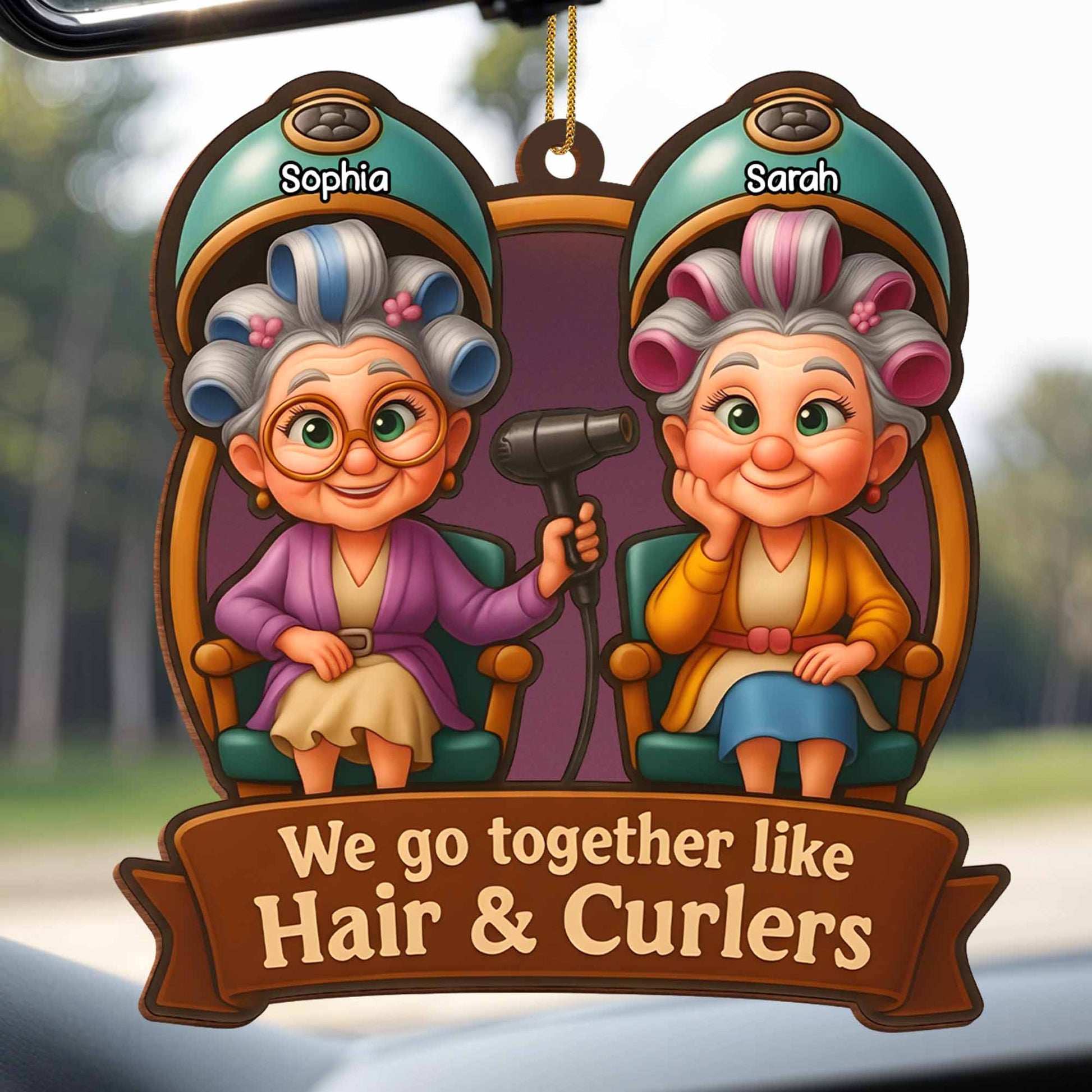 We Go Together Like Hair & Curlers, Elderly Women with Beauty Salon Tools