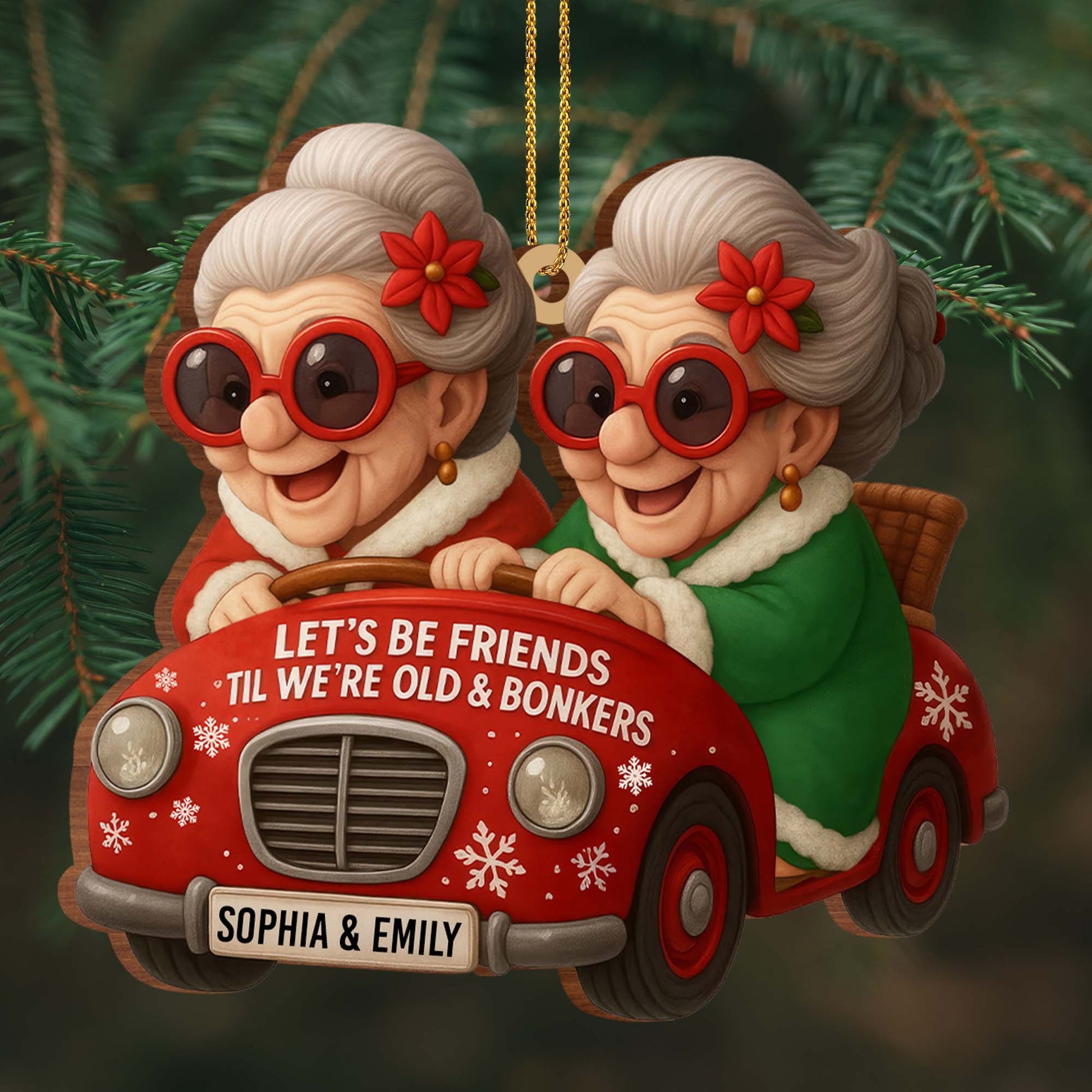 Let's Be Friends 'Til We're Old & Bonkers, Elderly Women In Red Car