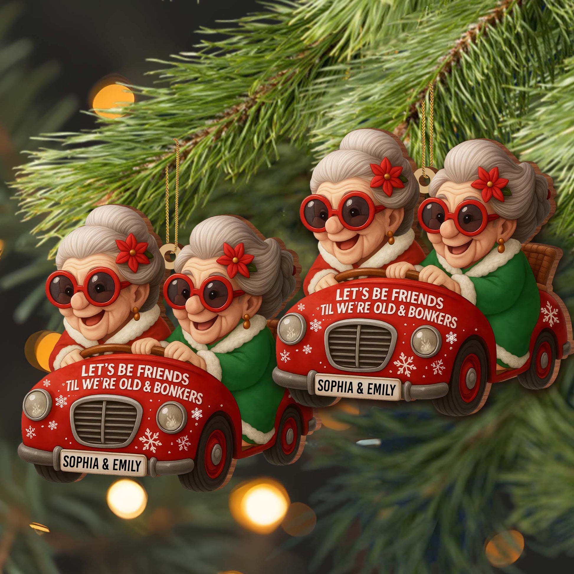 Let's Be Friends 'Til We're Old & Bonkers, Elderly Women In Red Car