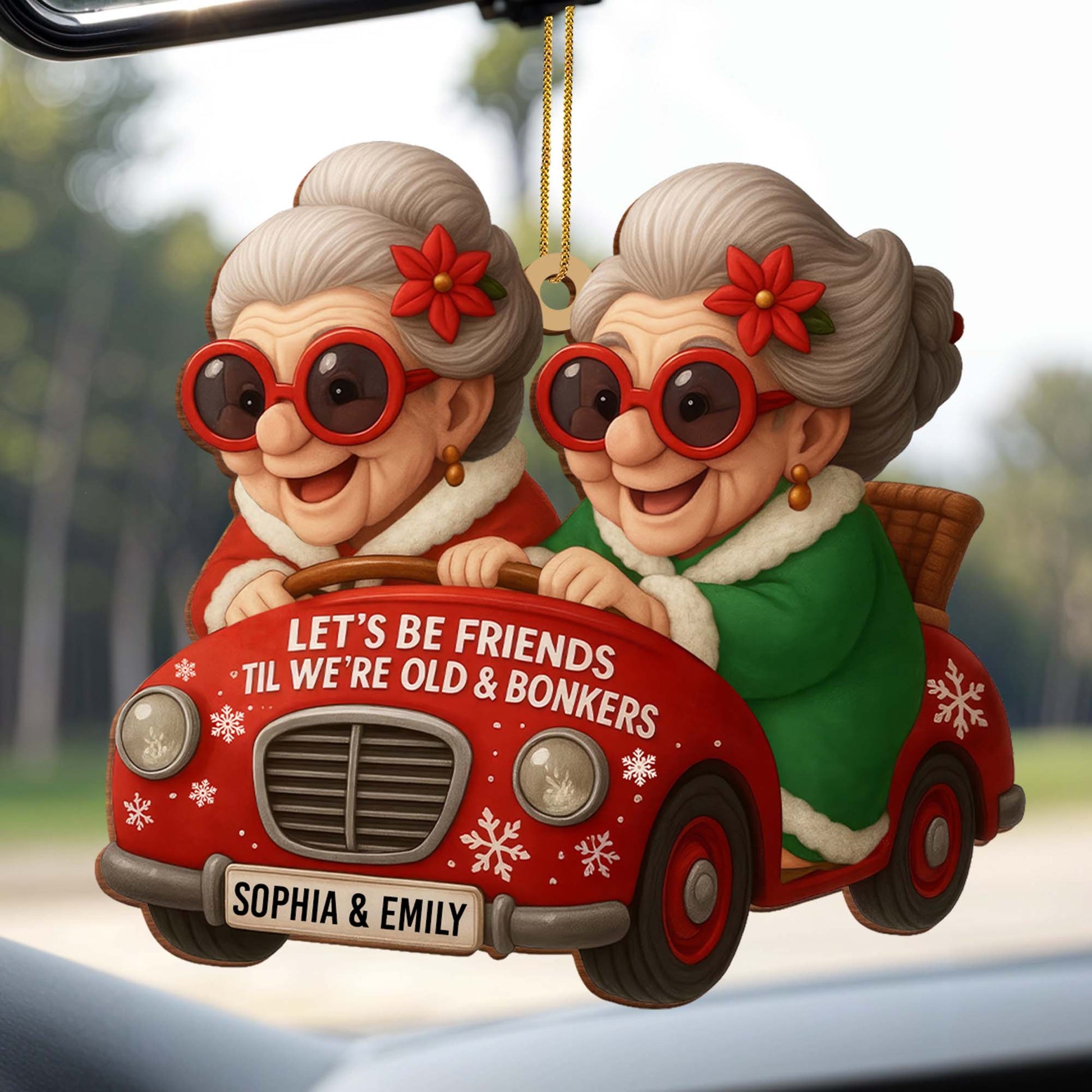Let's Be Friends 'Til We're Old & Bonkers, Elderly Women In Red Car