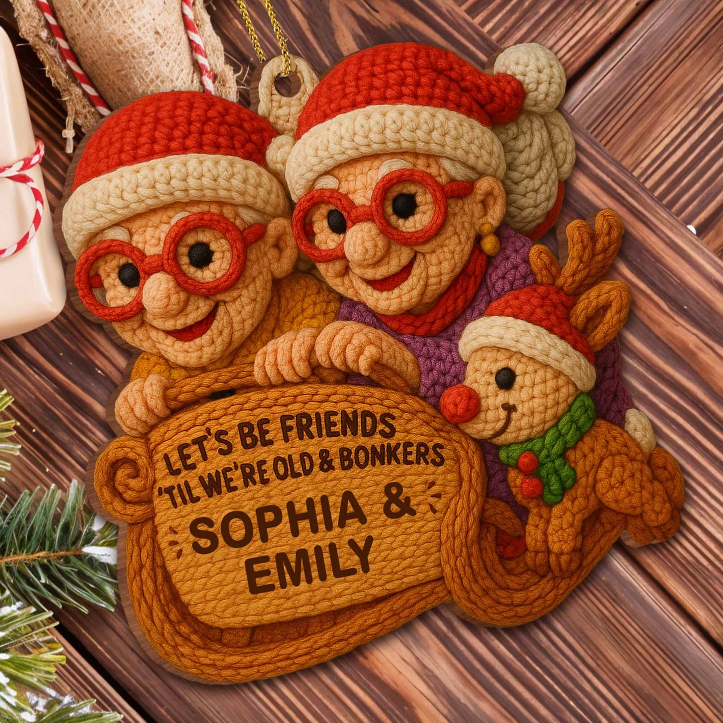 Let's Be Friends 'Til We're Old & Bonkers, Elderly Couple And Reindeer