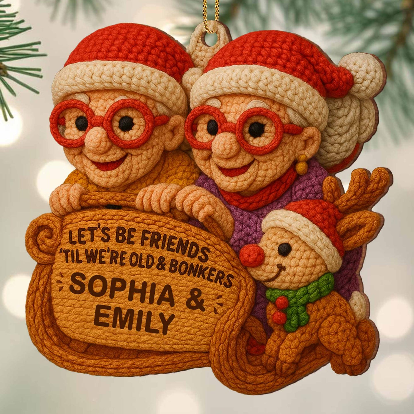 Let's Be Friends 'Til We're Old & Bonkers, Elderly Couple And Reindeer