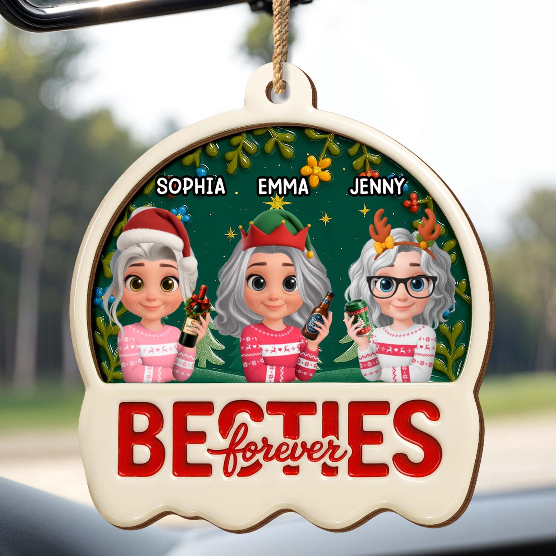 Besties Forever, Christmas Hats And Sweaters