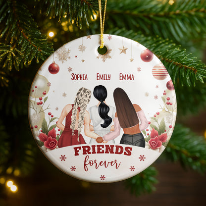 Friends Forever Ornament With Women And Flowers