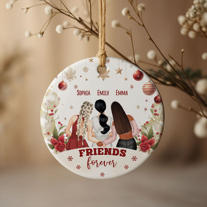 Friends Forever Ornament With Women And Flowers